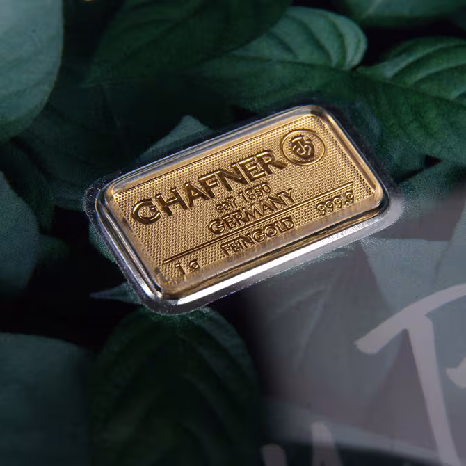 C. Hafner Goldbarren 1g Happy Birthday Rueckseite mit Produktangaben