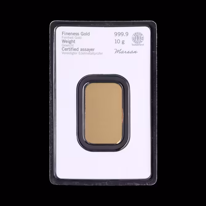 Degussa Goldbarren 20g Feingold 999,9 Blister Vorderseite