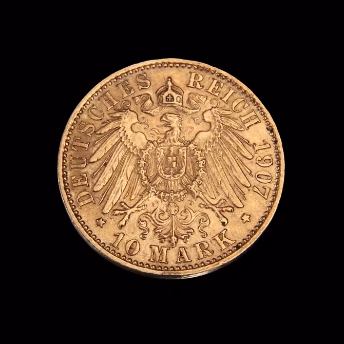 Goldmünze 10 Mark Wilhelm II. Preußen Rückseite Reichsadler DEUTSCHES REICH 10 MARK