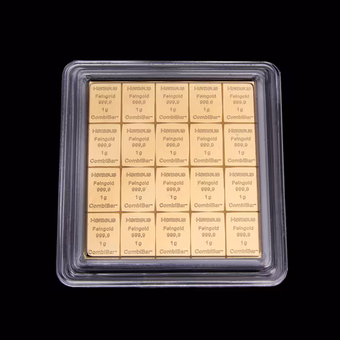 Heraeus CombiBar Goldtafel 20x1g stehend im Blister