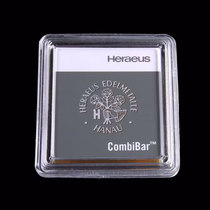 Heraeus CombiBar Goldtafel 20x1g Detailansicht einzelne Barren Rueckseite
