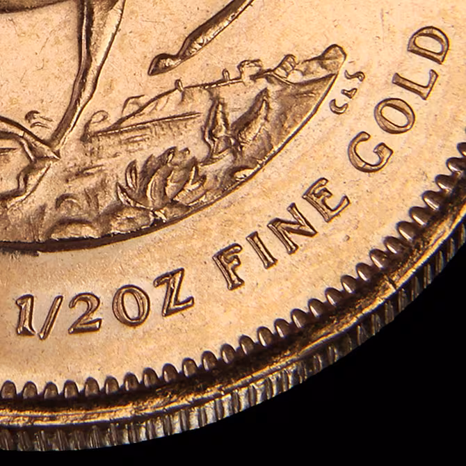 Krügerrand Goldmünze 1/2 oz Detailaufnahme Paul Kruger Portrait und SOUTH AFRICA