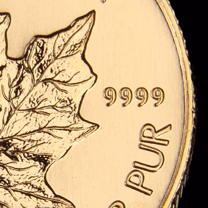 Maple Leaf Goldmünze 1/4 oz Detailaufnahme Queen Elizabeth II Portrait Jahrgang 2008